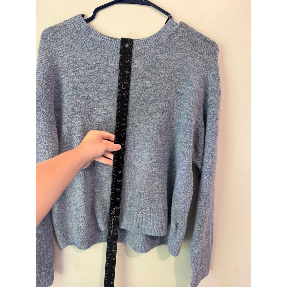 HM Blue Marl Knit Crewneck Sweater Small 0510149 6 Boxy Cropped Pullover - Picture 6 of 8